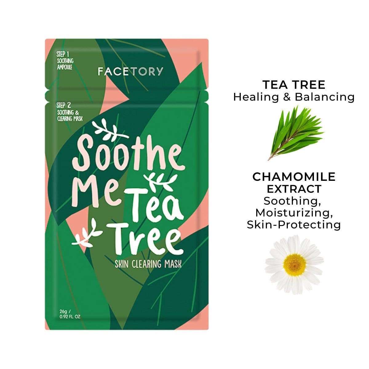 Soothe Me Tea Tree 2-Step Sheet Mask - Soothing & Clearing