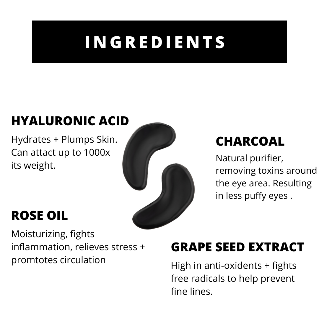 Wake Up Hydrogel Eye Mask Charcoal  + Hyaluronic Acid