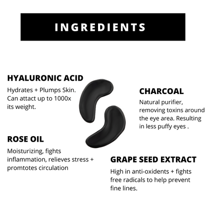 Wake Up Hydrogel Eye Mask Charcoal  + Hyaluronic Acid